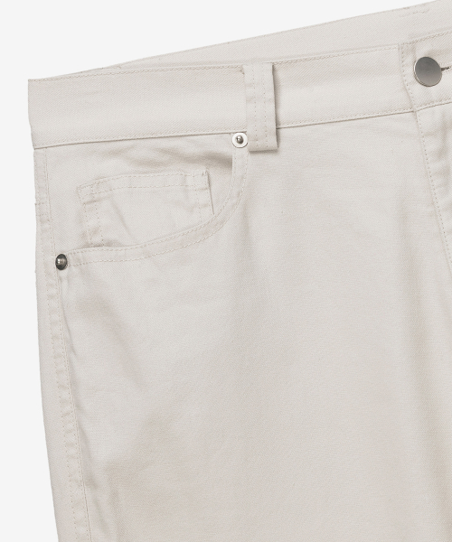 [COUTURE]Semi-wide linen blend cream tissue deformation pants