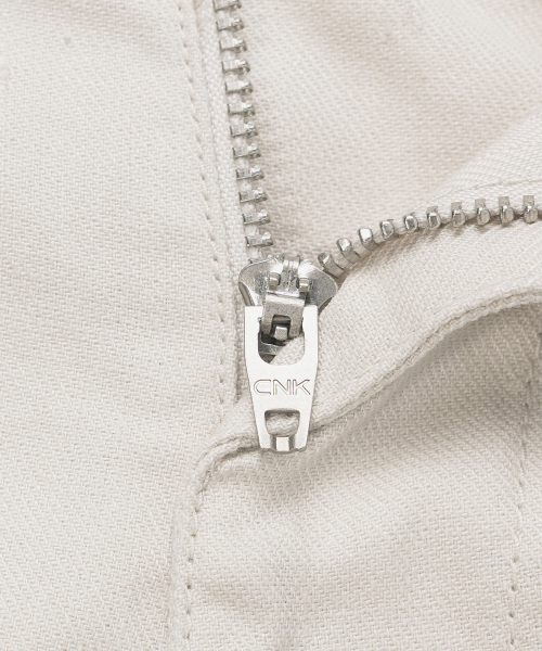 [COUTURE]Semi-wide linen blend cream tissue deformation pants