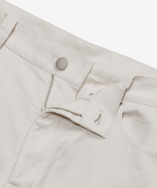 [COUTURE]Semi-wide linen blend cream tissue deformation pants