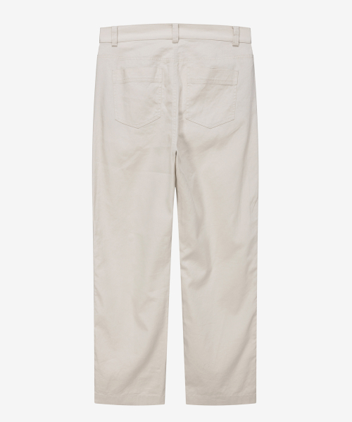 [COUTURE]Semi-wide linen blend cream tissue deformation pants