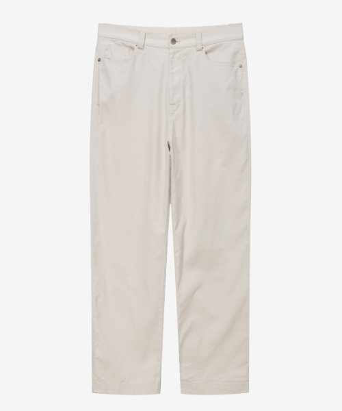 [COUTURE]Semi-wide linen blend cream tissue deformation pants
