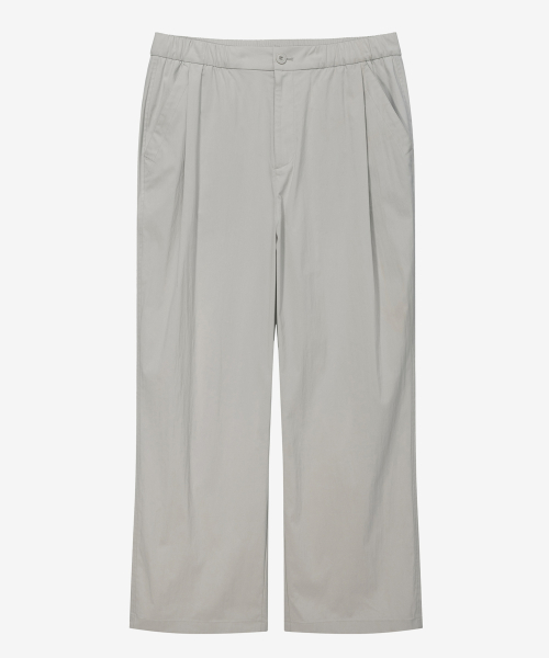 [COUTURE]Wide one tuck nylon mixed string banding pants - 2color
