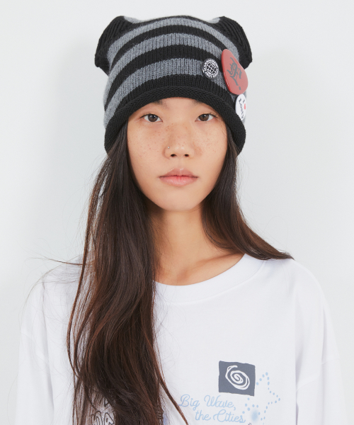 TEDDY ROLL BRIM BEANIE charcoal