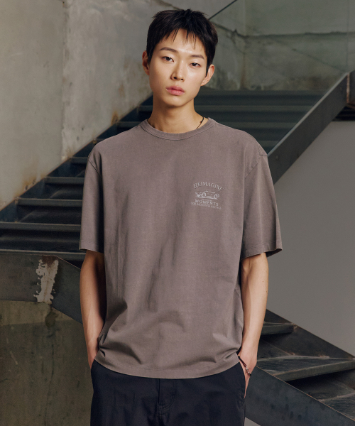 Pigment Graphic Oversized Fit Short-Sleeved T-shirt - 2color