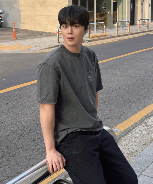 Pigment Graphic Oversized Fit Short-Sleeved T-shirt - 2color