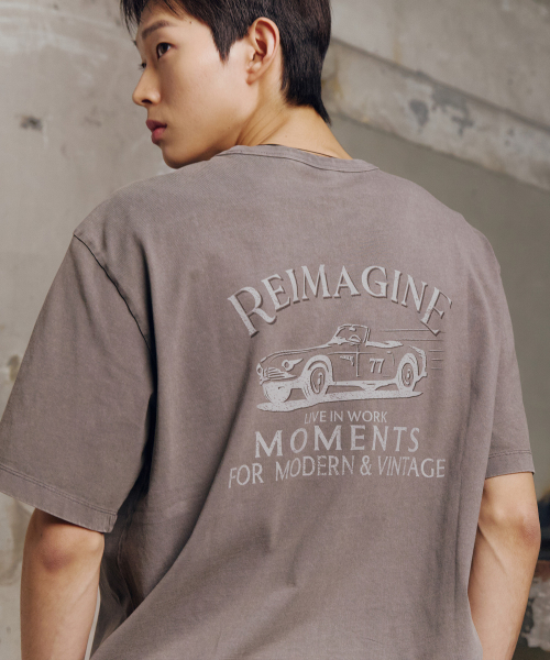 Pigment Graphic Oversized Fit Short-Sleeved T-shirt - 2color