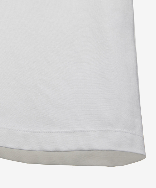 [UNS]Air Cool_Back Point Oversized Fit White Short-Sleeved T-shirt