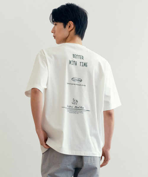 [UNS]Air Cool_Graphic Semi Oversized Fit Short-Sleeved T-Shirt - 2color