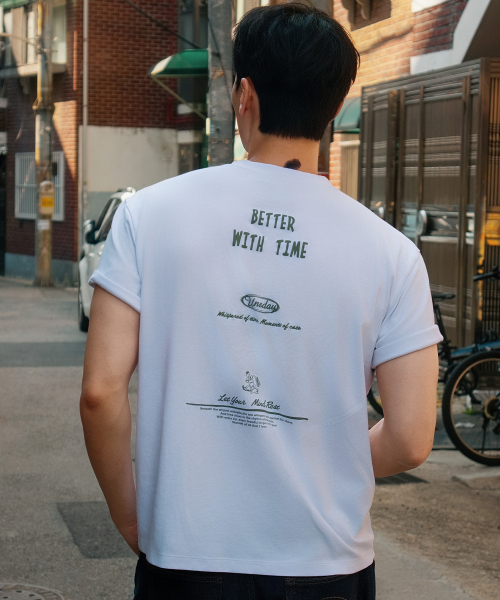 [UNS]Air Cool_Graphic Semi Oversized Fit Short-Sleeved T-Shirt - 2color