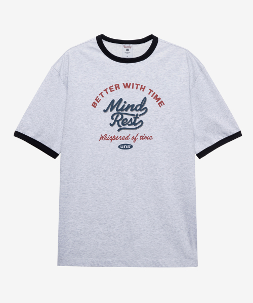 [UNS]Dogood_Lettering Oversized Fit Ringer Short Sleeve T-Shirt - 2color