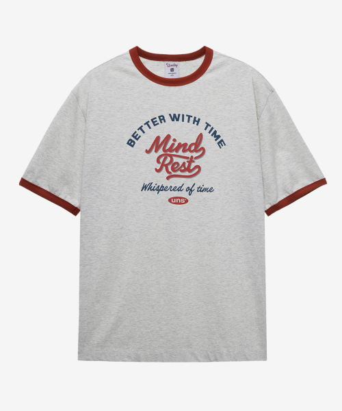 [UNS]Dogood_Lettering Oversized Fit Ringer Short Sleeve T-Shirt - 2color