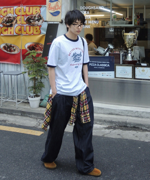 [UNS]Dogood_Lettering Oversized Fit Ringer Short Sleeve T-Shirt - 2color