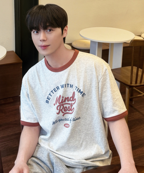 [UNS]Dogood_Lettering Oversized Fit Ringer Short Sleeve T-Shirt - 2color
