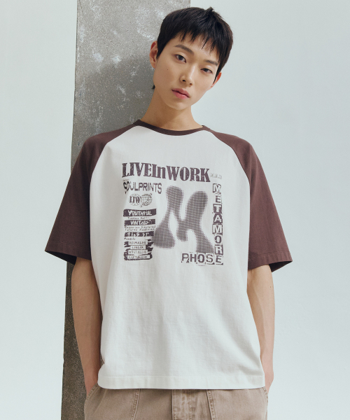 [ON]Graphic Oversized Fit Raglan Short-Sleeved T-shirt - 2color