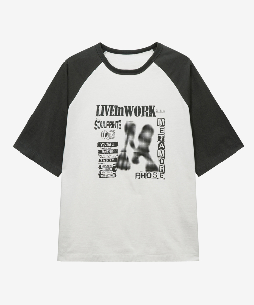 [ON]Graphic Oversized Fit Raglan Short-Sleeved T-shirt - 2color