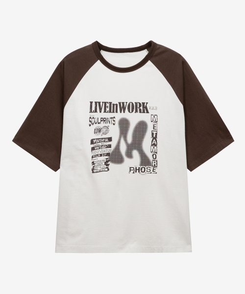 [ON]Graphic Oversized Fit Raglan Short-Sleeved T-shirt - 2color