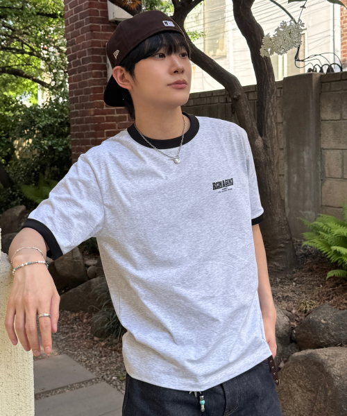 [ON]Graphic Oversized Fit Ringer Short-Sleeved T-shirt - 2color