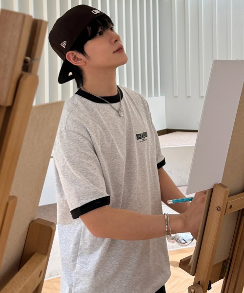 [ON]Graphic Oversized Fit Ringer Short-Sleeved T-shirt - 2color