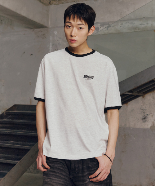 [ON]Graphic Oversized Fit Ringer Short-Sleeved T-shirt - 2color