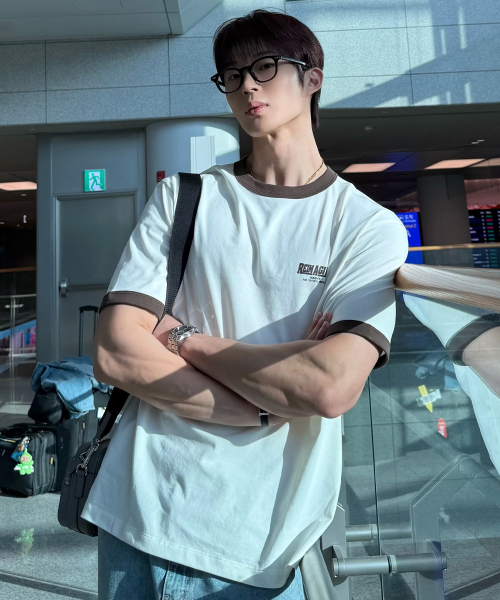 [ON]Graphic Oversized Fit Ringer Short-Sleeved T-shirt - 2color