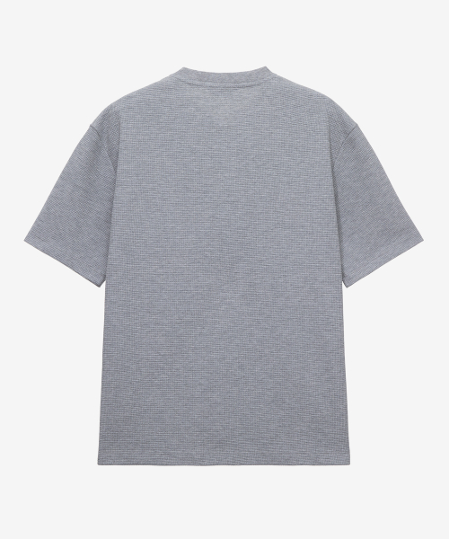 Waffle Henley Neck Daily Short Sleeve T-shirt - 3color