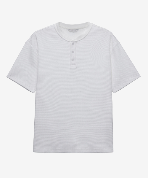 [SET][Henry neck cropped] Daily short-sleeved T-shirt - 3color
