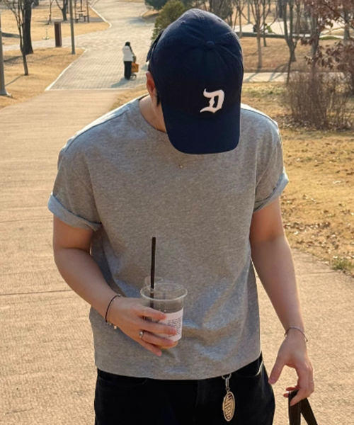 [SET][Henry neck cropped] Daily short-sleeved T-shirt - 3color