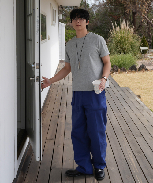 [SET][Henry neck cropped] Daily short-sleeved T-shirt - 3color