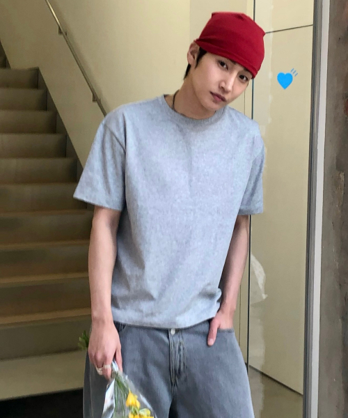 [SET][Henry neck cropped] Daily short-sleeved T-shirt - 3color