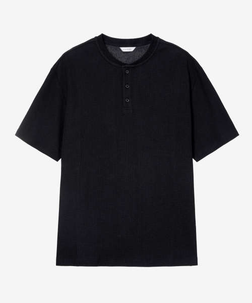 [SET][Henry neck cropped] Daily short-sleeved T-shirt - 3color