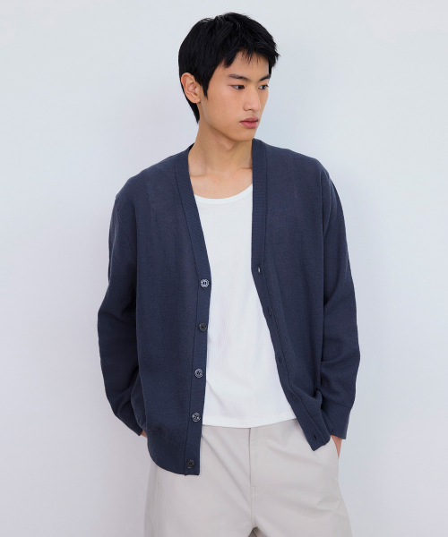[COUTURE]linen blend overfit cardigan - 3color