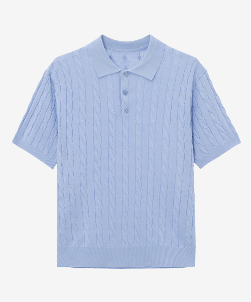 [ON][Choose Collar Round] Linen Like Cable Oversized Fit Short Sleeve Knitwear - 6color