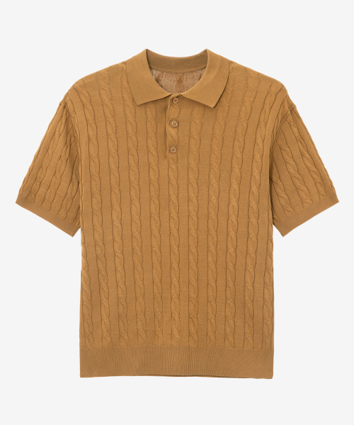 [ON][Choose Collar Round] Linen Like Cable Oversized Fit Short Sleeve Knitwear - 6color
