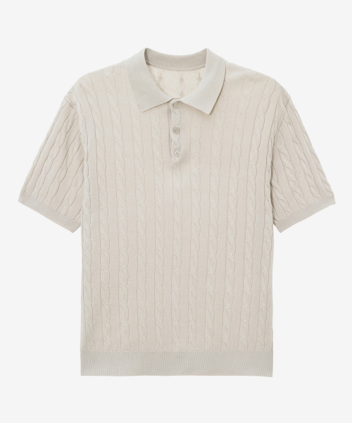 [ON][Choose Collar Round] Linen Like Cable Oversized Fit Short Sleeve Knitwear - 6color