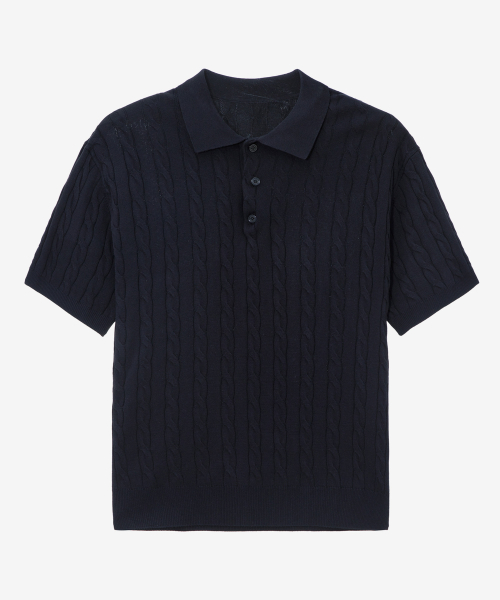 [ON][Choose Collar Round] Linen Like Cable Oversized Fit Short Sleeve Knitwear - 6color