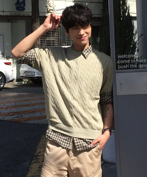 [SET][ON][Choose Collar Round] Linen Like Cable Oversized Fit Short Sleeve Knitwear - 6color