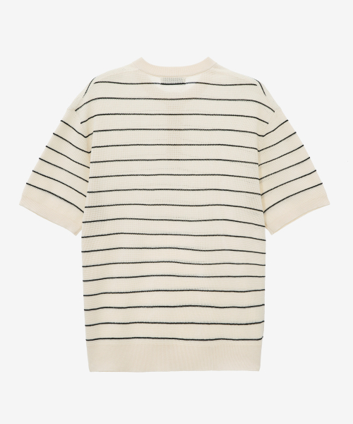 [ON]Linen Like Henley Neck Oversized Fit Short-Sleeved Knitwear - 5color