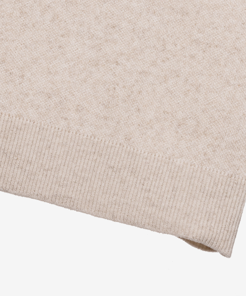 [COUTURE]Lettering Semi Oversized Fit Beige Short-Sleeved Knitwear