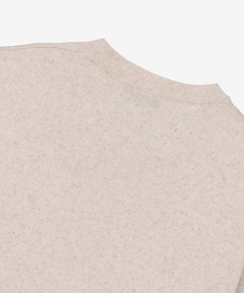 [COUTURE]Lettering Semi Oversized Fit Beige Short-Sleeved Knitwear