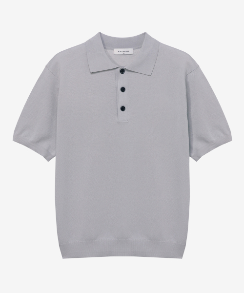 [COUTURE]Collar Semi Oversized Fit Minimal Short-Sleeved Knitwear - 2color