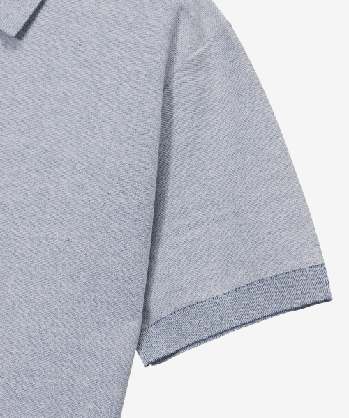 Double excellent collar short-sleeved knitwear