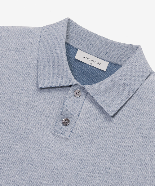 Double excellent collar short-sleeved knitwear