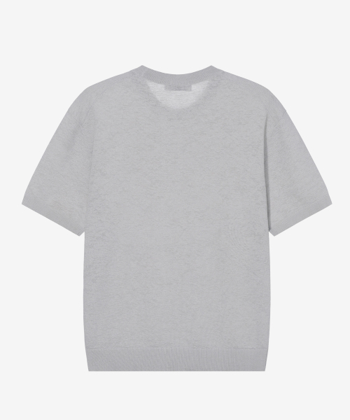 Washable Linen Like Round Short Sleeve Knitwear - 2 color