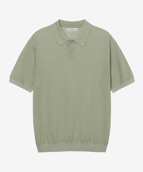 Washable Cotton Mixed Collar Short-Sleeved Knitwear - 4color