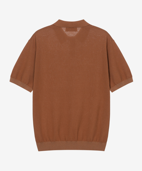 Washable Cotton Mixed Collar Short-Sleeved Knitwear - 4color
