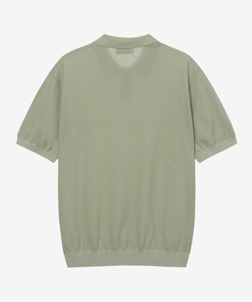 Washable Cotton Mixed Collar Short-Sleeved Knitwear - 4color