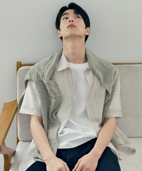 Krinkle Oversized Fit Short-Sleeved Shirt - 2color