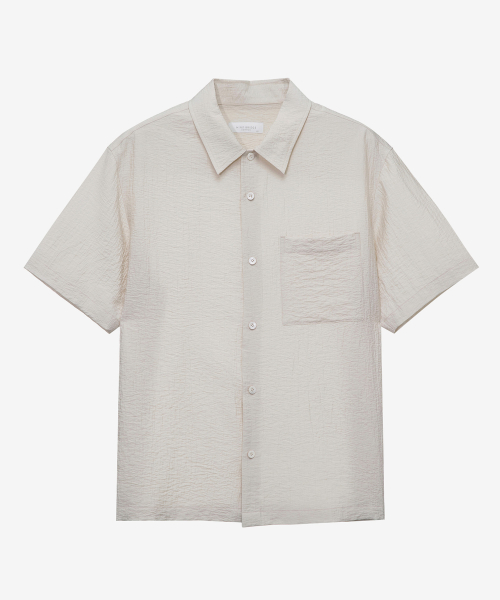 Krinkle Oversized Fit Short-Sleeved Shirt - 2color
