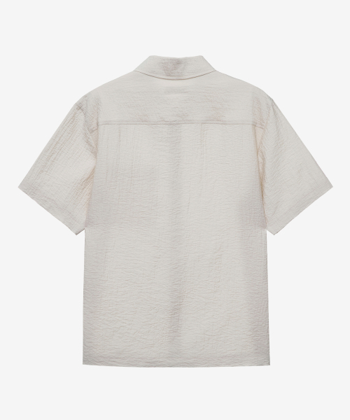 Krinkle Oversized Fit Short-Sleeved Shirt - 2color