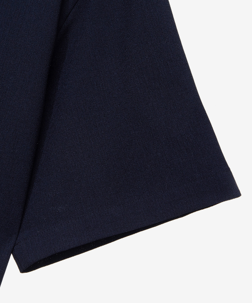 linen like pullover semi-overfit short-sleeved shirt